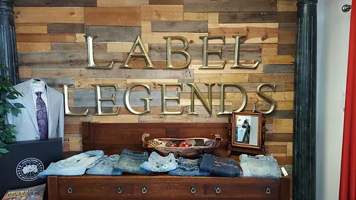 Label Legends letters on the reclaimed wood feature wall