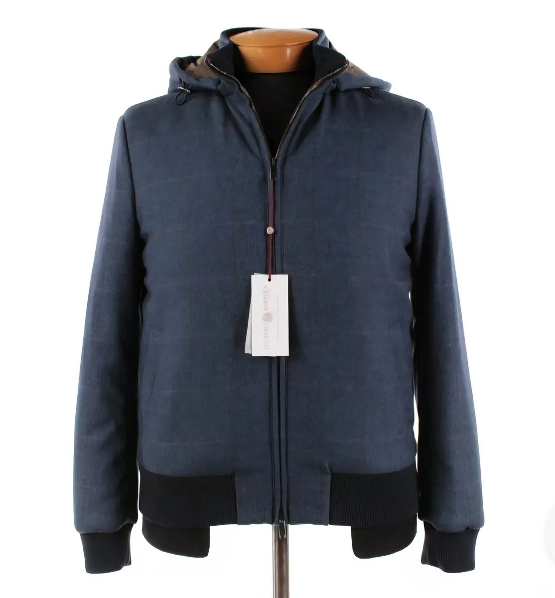 Luciano Barbera hooded wool bomber jacket new with tags at Label Legends