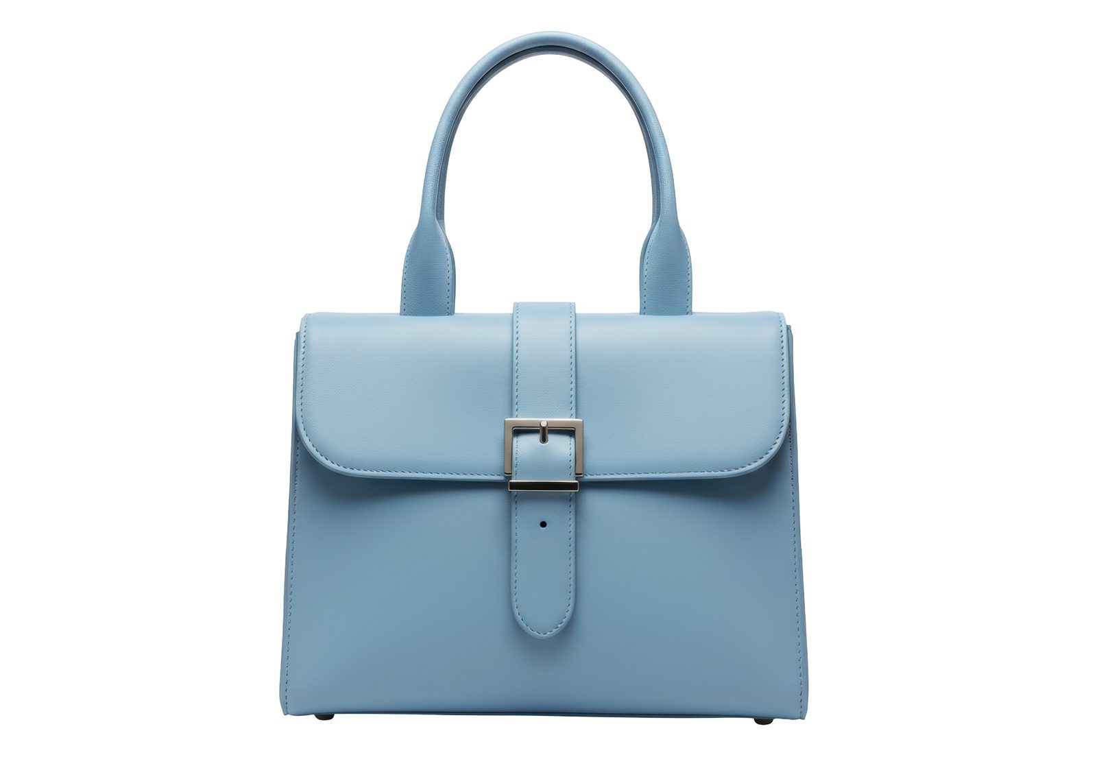 Powder blue structured leather handbag