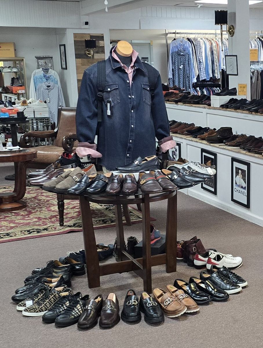 Inside the Label Legends showroom in Farmington Hills — designer loafers and sneakers on display
